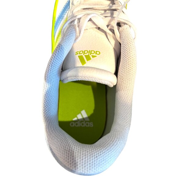 adidas VL Court 3.0 kid's sportswear shoe white/clear sky/solar slime sz 5 NWOB - Picture 7 of 9